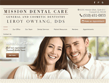 Tablet Screenshot of missiondentalcare.net